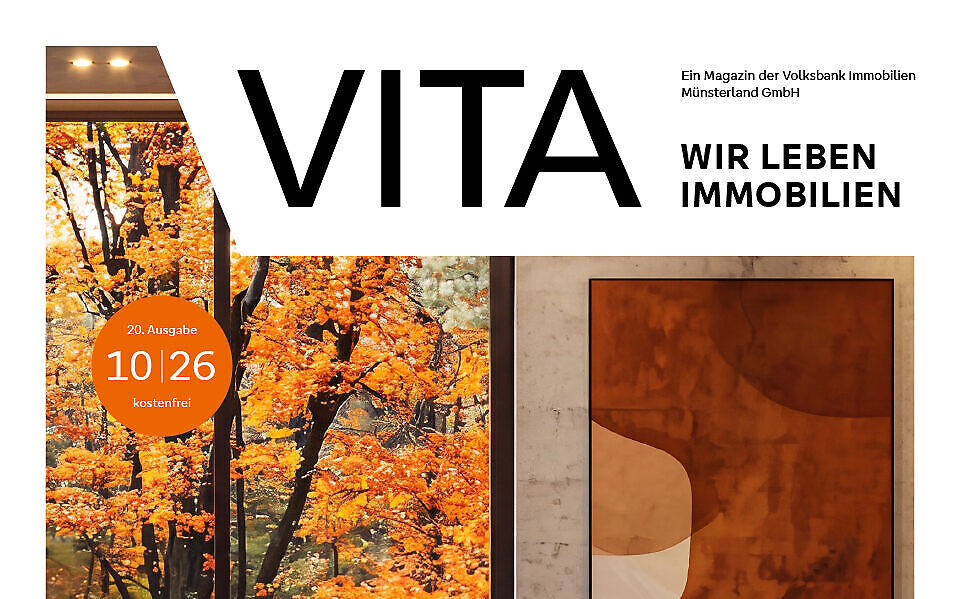 Cover der VITA, Ausgabe 10/26 - Das Magazin der Volksbank Immobilien Münsterland