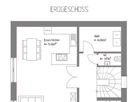 Grundriss Erdgeschoss - Planungsoption Einfamilienhaus 