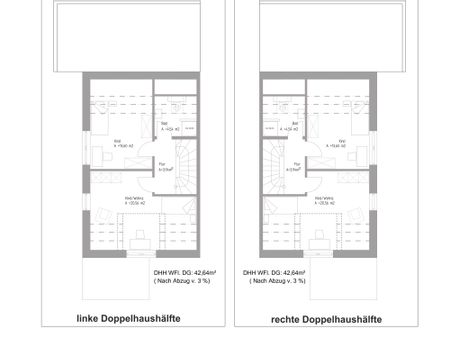 Grundriss Dachgeschoss - Planungsoption Doppelhaus