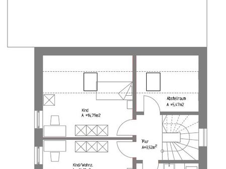 Grundriss Dachgeschoss - Planungsoption Einfamilienhaus 