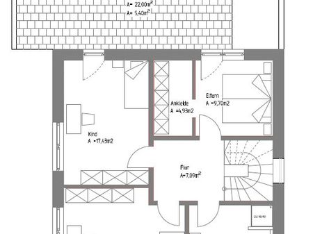 Grundriss Obergeschoss - Planungsoption Einfamilienhaus 